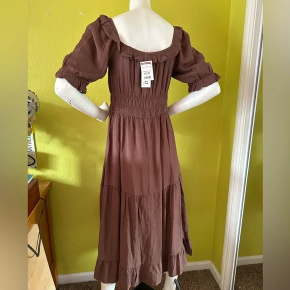 NWT Trixxi Los Angeles Brown Maxi Dress - Picture 4 of 6
